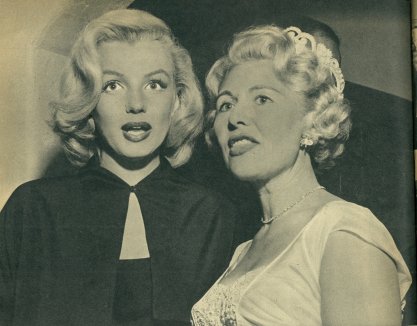 My mother, at right, standing with Marilyn Monroe at a party at our house.